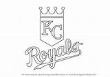 Royals Kansas Logo City Draw Drawing Coloring Step Mlb Tutorials Sketch Template Drawingtutorials101 sketch template