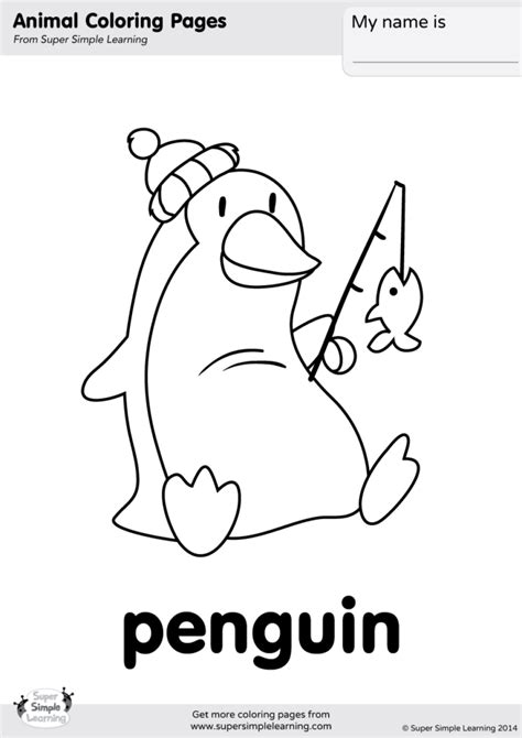 penguin coloring page super simple