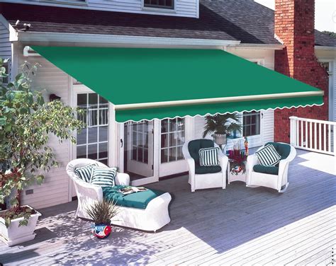 greenbay    diy patio retractable manual awning garden sun shade canopy gazebo green