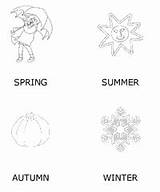 Seasons Coloring Four Pages Printable Poster Year Color Posters sketch template