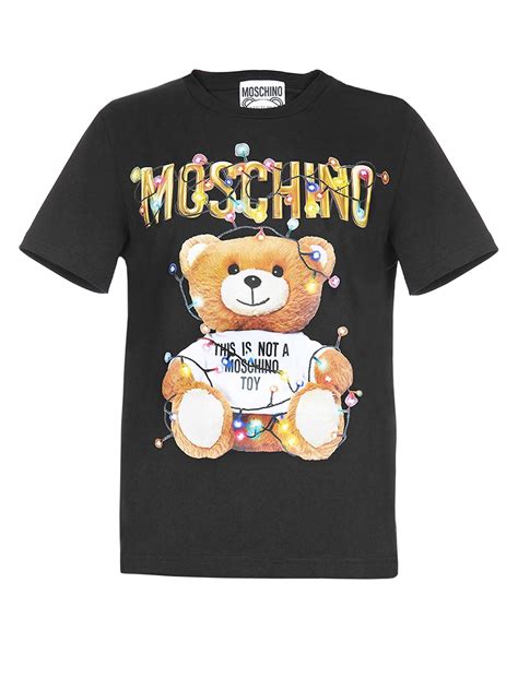moschino cotton toy print t shirt in black lyst