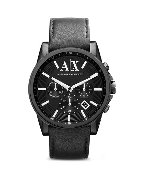 armani exchange ax armani exchange leather strap chronograph