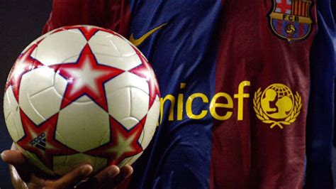 barcelona  drop unicef logo  shirt front sbs news