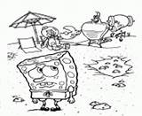 Coloring Spongebob Pages Lonely Printable Online Color sketch template