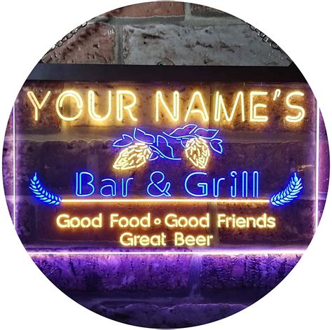 personalized bar grill led neon light sign   gifts