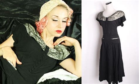 Art Deco 1930s Little Black Cocktail Dress Cocktail Dress Vintage