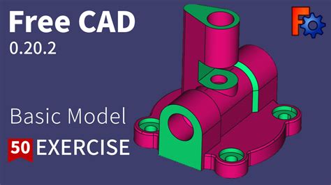 Freecad Tutorial For Beginners Basic Model Exercise 50 3d Cad Model