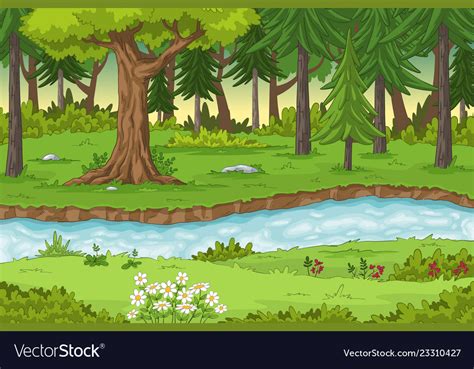 cartoon forest landscape royalty  vector image