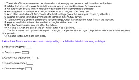 identify  definition   term listed  cheggcom