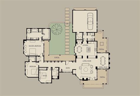 shaped house floor plans  courtyard house plans  story courtyard house plans
