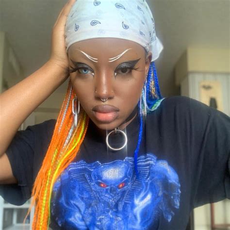 dawn  alt black girls  face afro punk fashion alternative makeup black girl