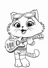 Colorir Printable Kolorowanki Koty Druku Milady Dla Tocando Guitarra Cute Youloveit Dzieci Gata Buffy Kotki Lampo Colorier Lol Colorare Colorpages sketch template