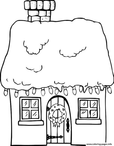 house christmas winter ba coloring page printable