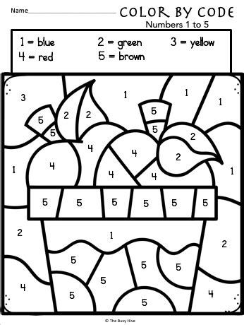 color  code fall worksheets kindergarten math numbers