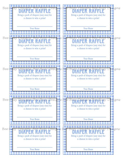 diaper raffle ticket template addictionary