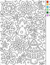 Christmas Number Color Coloring Pages Nicole Colour Kids Tree Adults sketch template