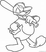 Donald Duck Coloring4free Cartoons Coloring Pages Printable 2501 Baseball A4 Playing Related sketch template