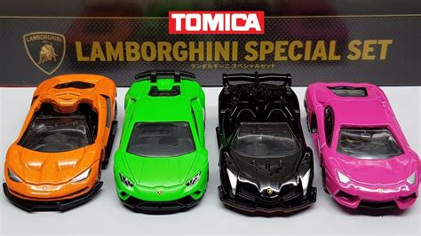 remarkable castings tomica lamborghini special set  review youtube