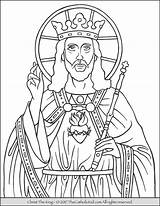 Coloring Thecatholickid Christ King Catholic Pages sketch template