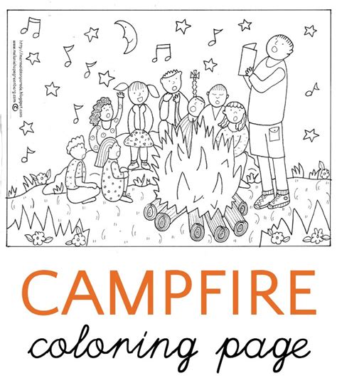 campfire coloring page   surprise conversation