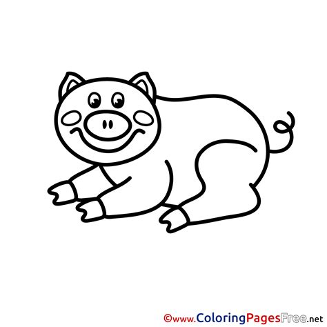 children  colouring page pig