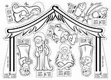 Da Nativity Colorare Ritagliare Cut Costruire Capanna Template Printable Con Presepio Coloring sketch template