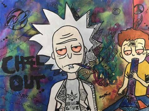 First Rick And Morty Painting I Made Feedback Would Me