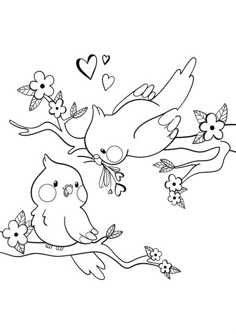 love birds coloring page  printable coloring pages small birds