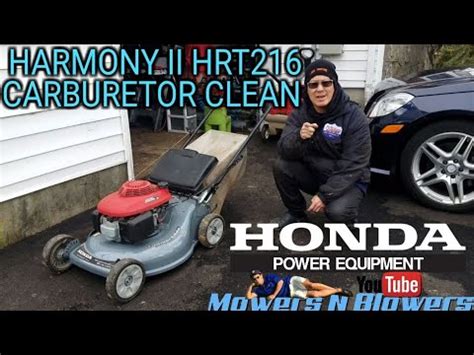 honda hrt harmony ii quadra cut push lawn mower carburetor disassembly removal cleaning
