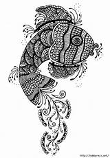 Zentangle Poisson Difficile Henna Tangle Doodles Snails Facilisimo Tattoos Mandela Zendoodle Colorier Fois Imprimé Zentangles Spirals Foromanualidades sketch template