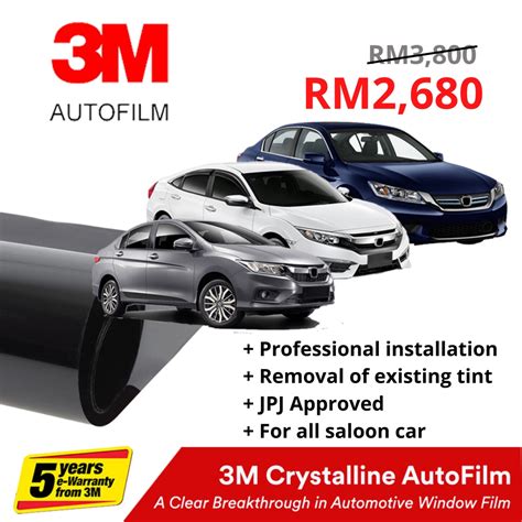 tint crystalline autofilm  sedan car voucher  shopee malaysia