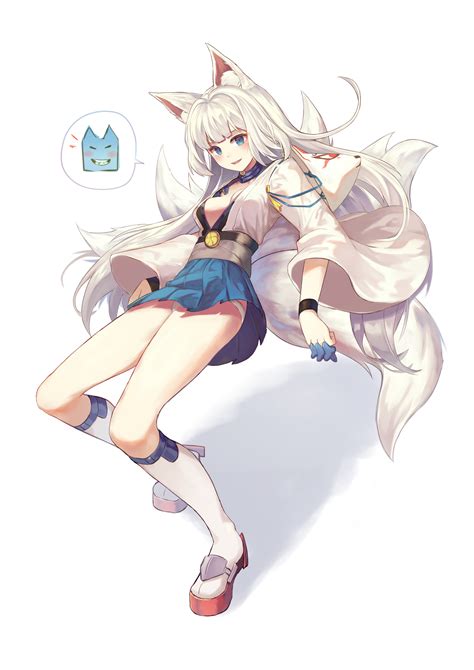 Long Hair White Hair Anime Anime Girls Digital Art Artwork