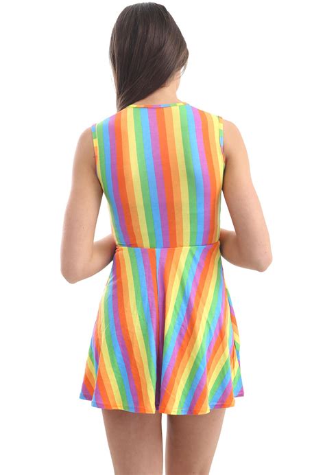 ladies gay pride rainbow stripe top bottom lgbt lesbian dress hat
