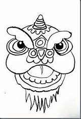 Lion Dance Coloring Chinese Year Pages Printable Drawing Dragon Kids Crafts Getdrawings Color Mask Getcolorings Draw sketch template