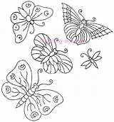 Embroidery Hand Patterns Butterflies Butterfly Designs Pattern Simple Stitch Flower Dragonflies C1920 Knitting Format Flowers Jewswar Stitching Choose Board Vintage sketch template
