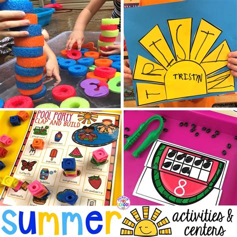 summer activities centers   learners pocket  preschool