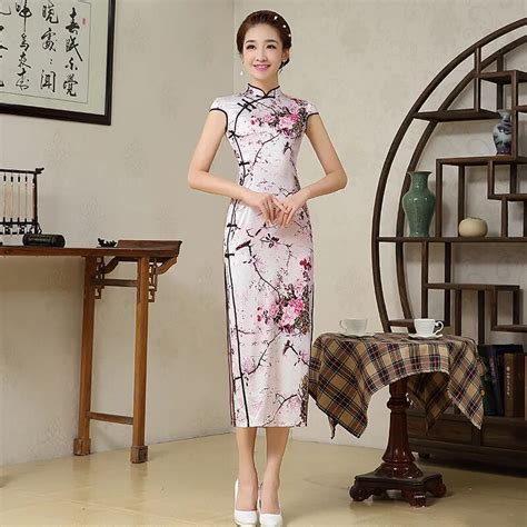 2017 fashion female chinese traditional dress women silk satin