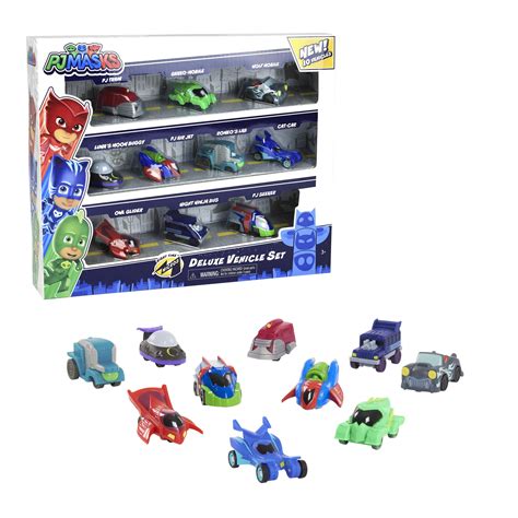 pj masks night time micros deluxe vehicle set ages  walmartcom