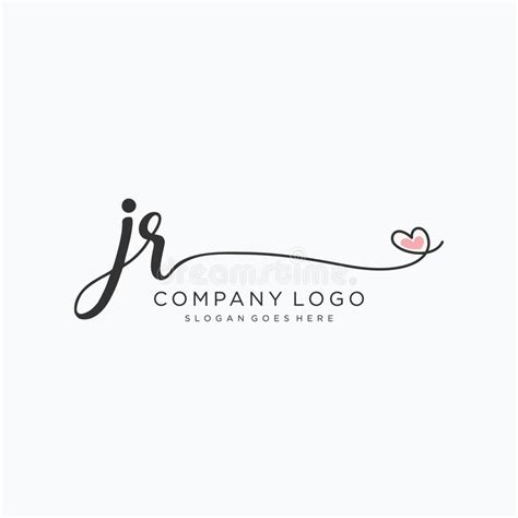 jr initial handwriting logo design stock vector illustration  brush