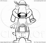 German Oktoberfest Lederhosen Waving Dachshund Skinny Wearing Dog Royalty Clipart Cory Thoman Vector Cartoon 2021 Template sketch template