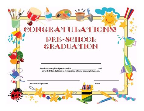 preschool certificate templates   premium pertaining