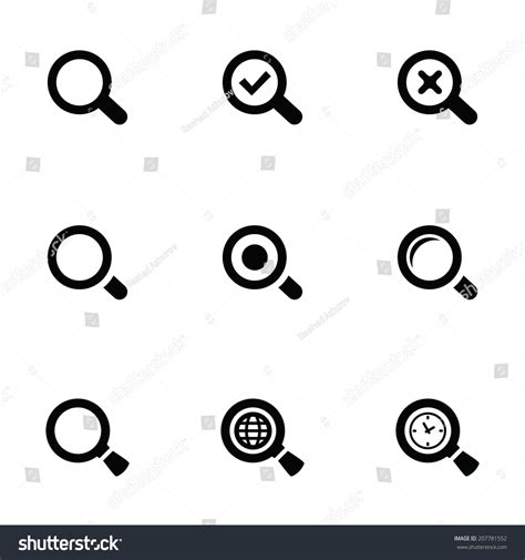 search icons set black  white stock vector royalty