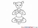 Yoga Coloring Pages Children Kids Meditation Sport Sheet Title Sheets Coloringpagesfree sketch template
