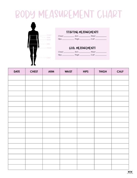 printable body measurement tracker ecosia images