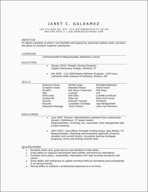 esthetician resume   cover letters  esthetician resume