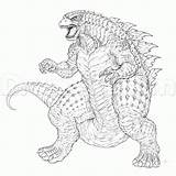 Godzilla Coloring4free Monsters Legendary Easy sketch template
