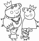 Coloring Peppa Pig Pages Family Popular sketch template