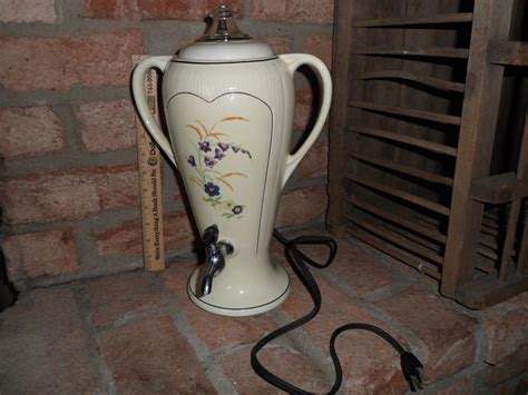 vintage  porcelain electric porcelier percolator flowered coffeeteapot vintage coffee