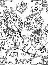 Toten Calaveras Skulls Getcolorings Mandala Everfreecoloring Adults sketch template