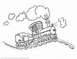 Train Coloring Pages Kids Drawing Colouring Trains Engine Drawings Locomotive Tren Simple Steam Transport sketch template